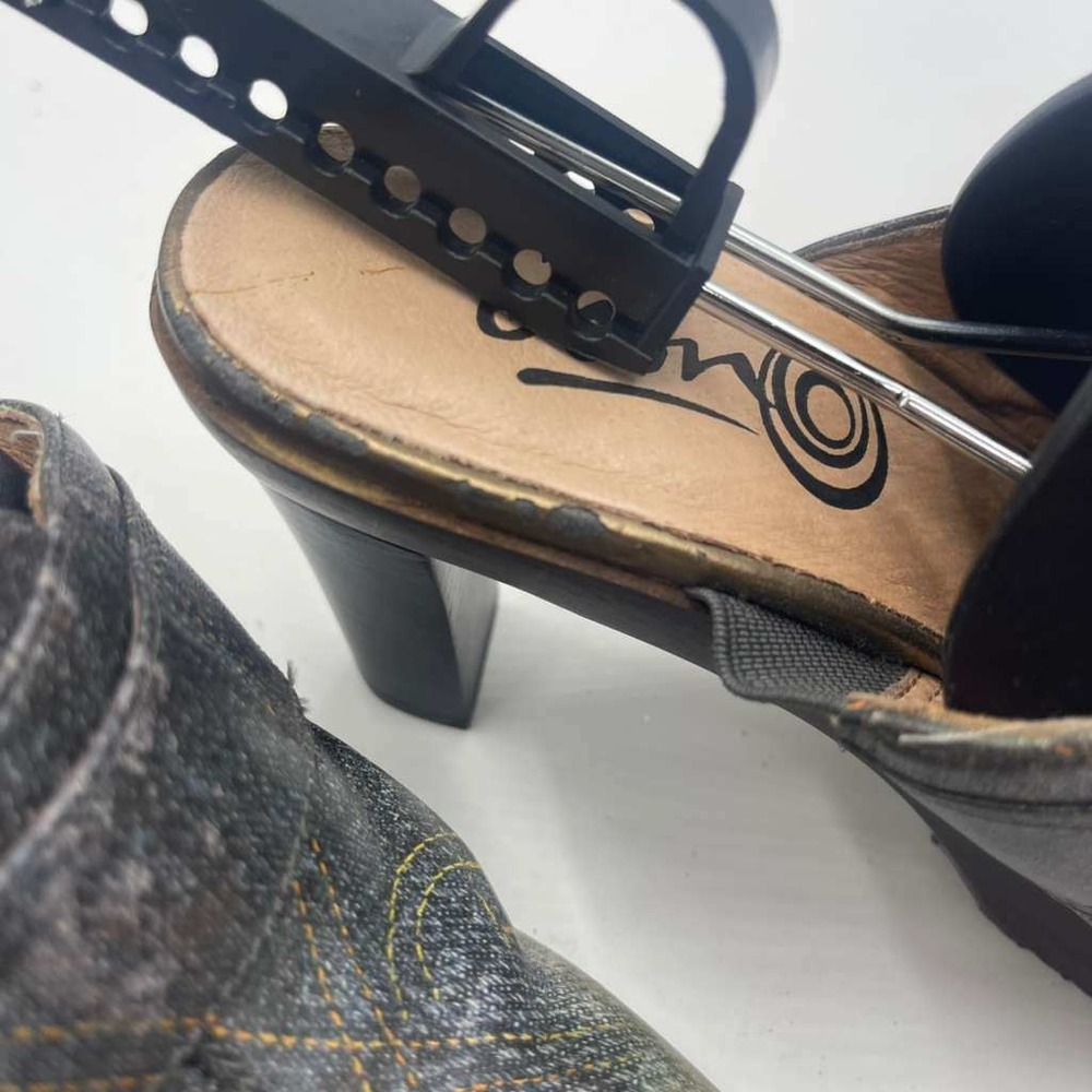 Icon Womens Pug Dog Graphic Leather Mules Clogs Black Gray‎ Size 5.5M - Picture 5 of 8